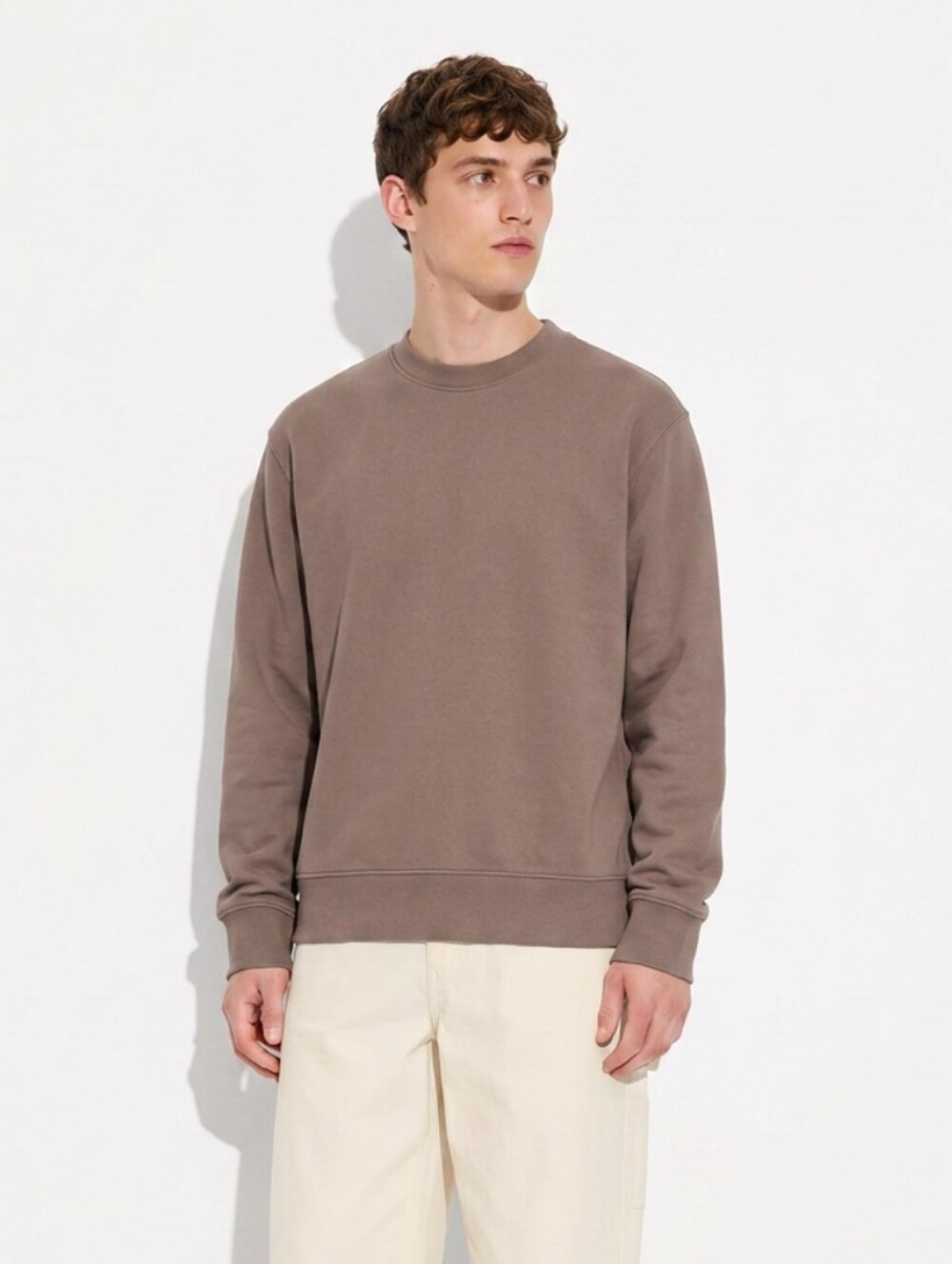 H&M Essentials Regular Fit Men's Crewneck Sweatshirt - Brown